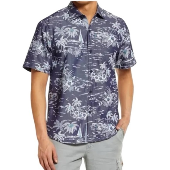 Tommy Bahama Coconut Point Midnight Sails in Coastline Button Up Men's XL - Picture 1 of 10